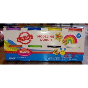 8-Pack Curiosity Nontoxic Modeling Dough, Brights, Molding Clay, Age 3+ NEW